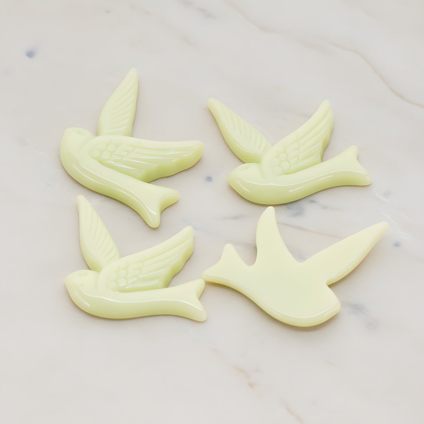 Bird Flat Back Cabochon, 4 Pc (CB.070)