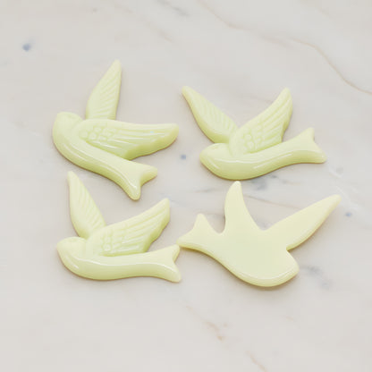 Bird Flat Back Cabochon, 4 Pc (CB.070)