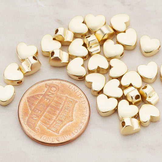 Rounded Heart Metal Bead, 4Pc (BD.005)