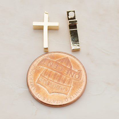 Cross Metal Bead Pendant, 2 Pc - detail view 1 (BD.016-01)