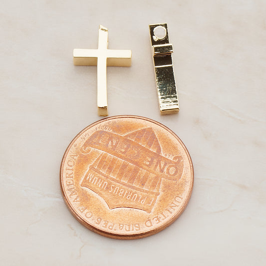 Cross Metal Bead Pendant, 2 Pc (BD.016-01)