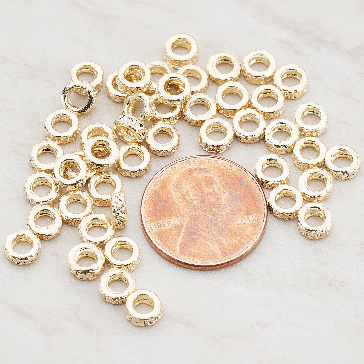 Round Textured Ring Spacer, 8 Pc (BD.021)