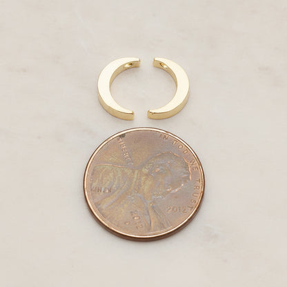 Crescent Moon Metal Bead Charm, 2 Pc - detail view 1 (BD.039)