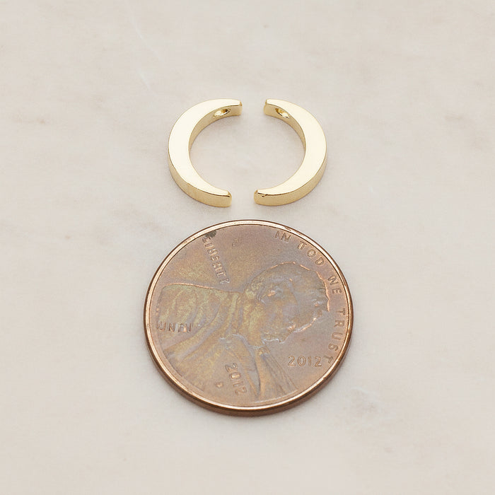 Crescent Moon Metal Bead Charm, 2 Pc - detail view 1 (BD.039)