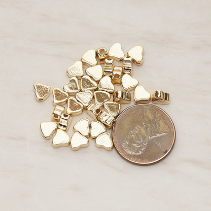 Animated Crooked 5mm Heart Metal Bead Charm, 4 Pc - detail view 1 (BD.051)