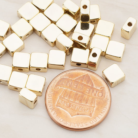 Square Cube Metal Bead, 6 Pc (BD.924)