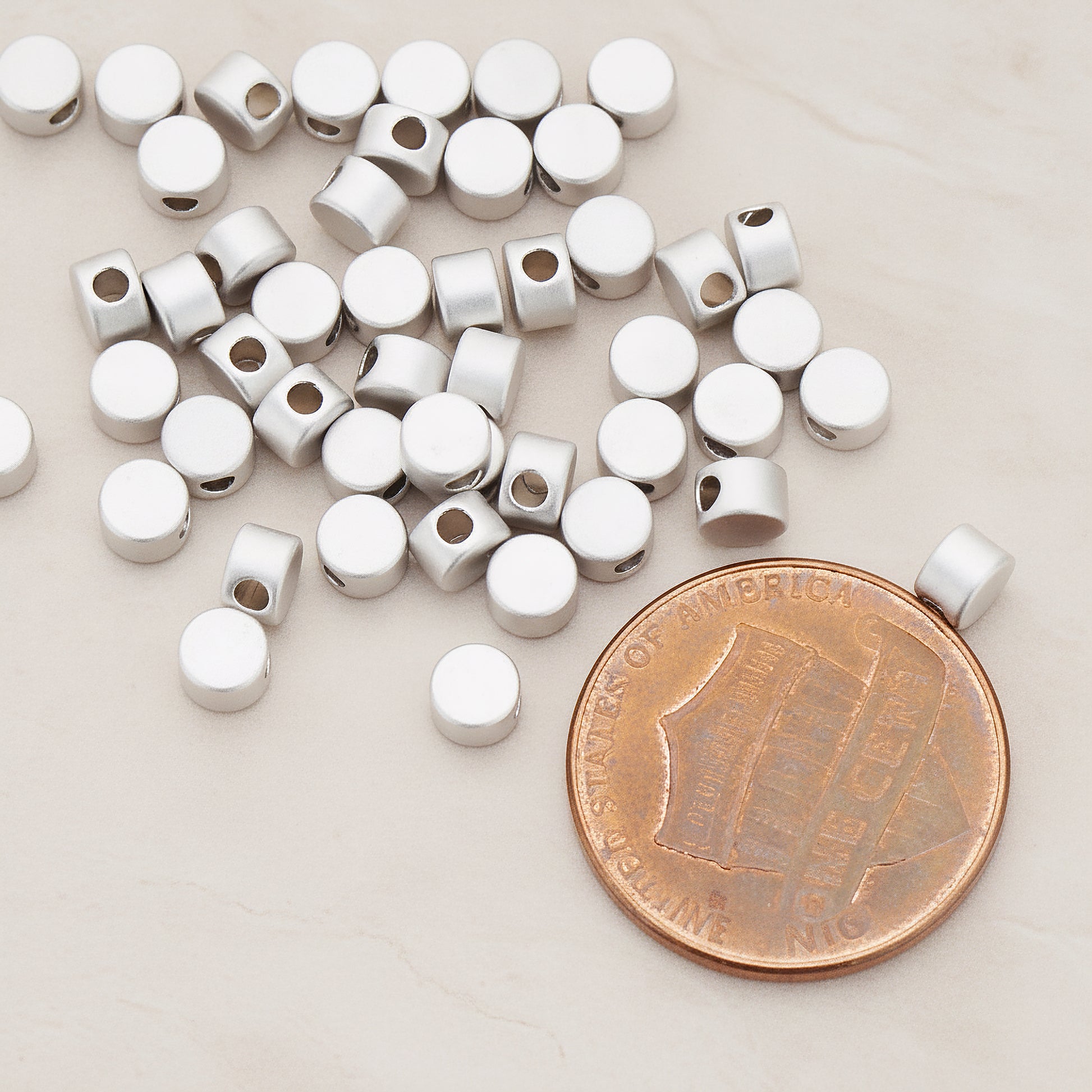 4mm Small Round Metal Bead, 6 Pc - detail view 1 (BD.925-01)