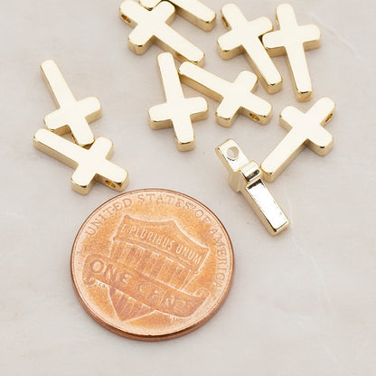 Rounded Cross Metal Bead, 6 Pc (BD.940)
