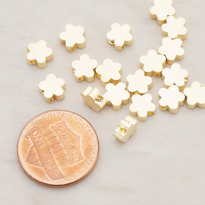 Small Cloud Flower Metal Bead, 6 Pc (BD.942-01)