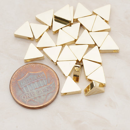 7mm Triangle Metal Bead, 4 Pc - detail view 1 (BD.947-02)