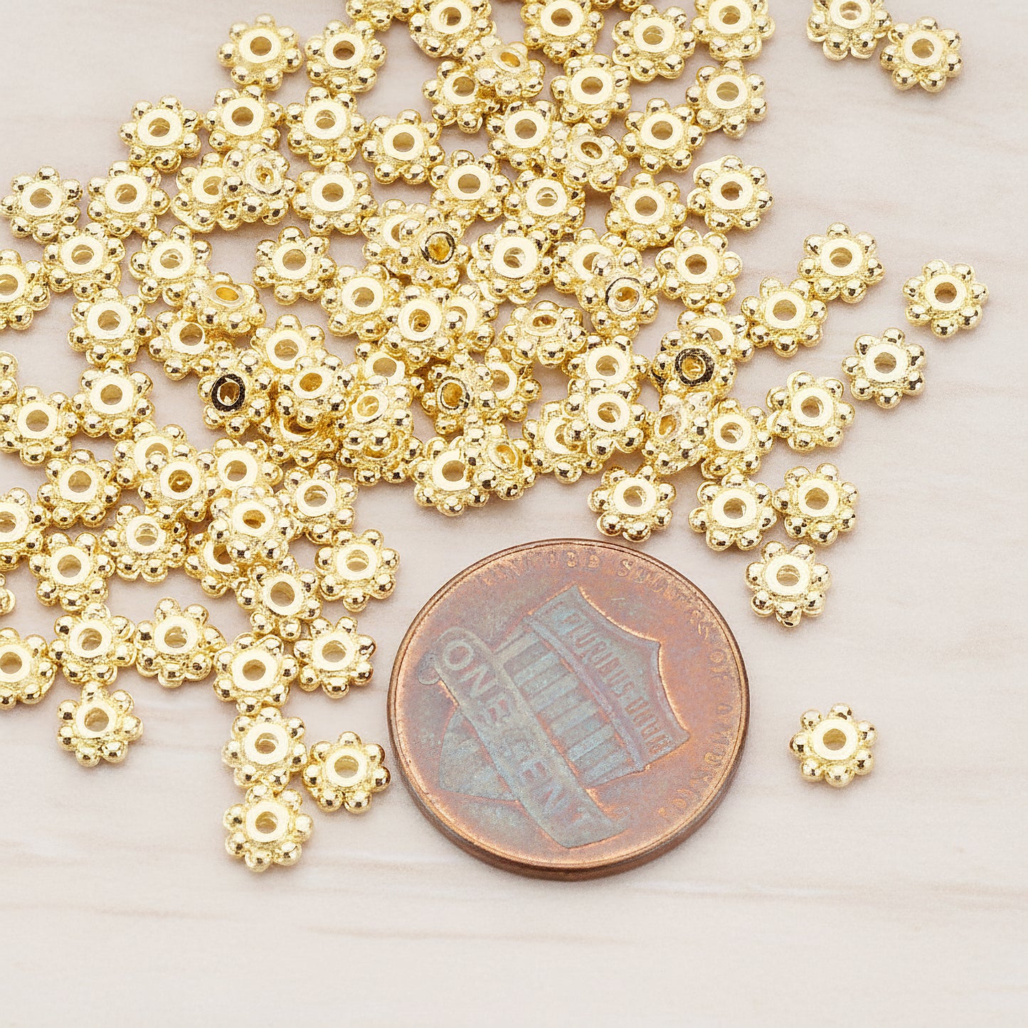 Mini Flower Metal Bead 4mm, 20 Pc (BD.953-02)