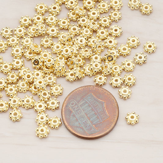 Mini Flower Metal Bead 4mm, 20 Pc (BD.953-02)