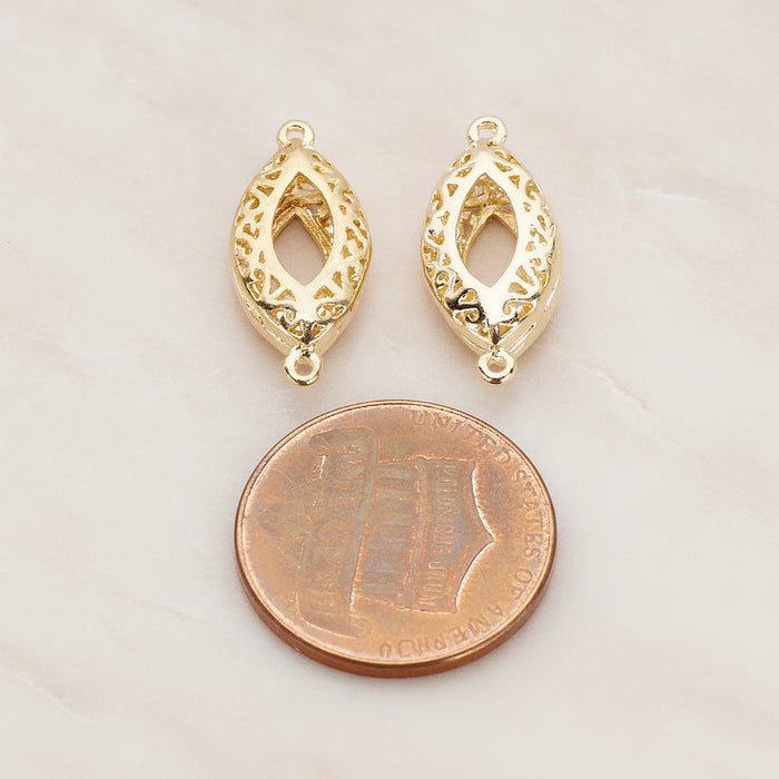Gothic Celtic Oval Eye Connector, 2 Pc - detail view 1 (CN.034)