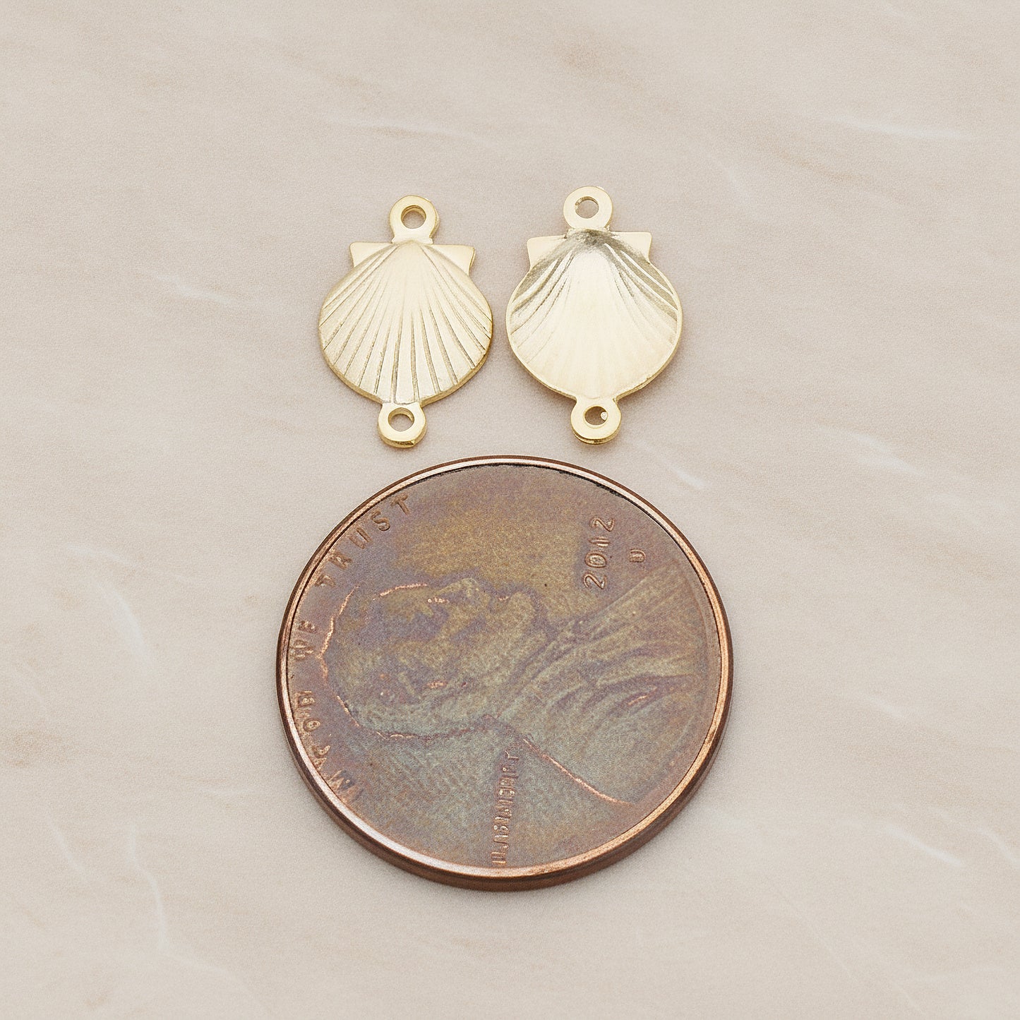 Scallop Seashell Connector, 2Pc (CN.131)
