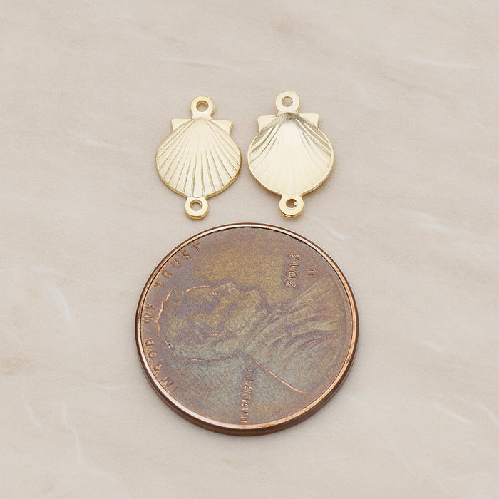Scallop Seashell Connector, 2Pc (CN.131)