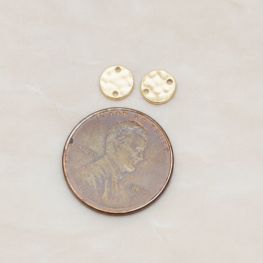 Hammered Mini Coin Connector, 4Pc (CN.136)
