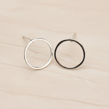 Simple Line Round Ear Post, 2 Pc (ER.446)