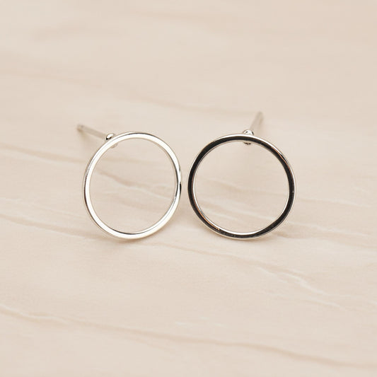 Simple Line Round Ear Post, 2 Pc (ER.446)