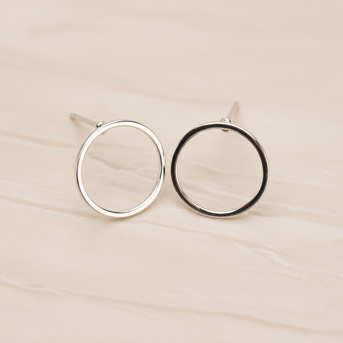 Simple Line Round Ear Post, 2 Pc (ER.446)
