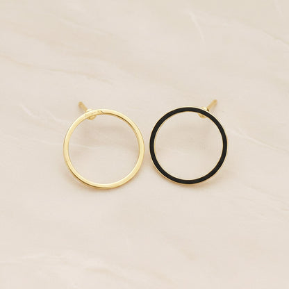Simple Line Round Ear Post, 2 Pc (ER.446)