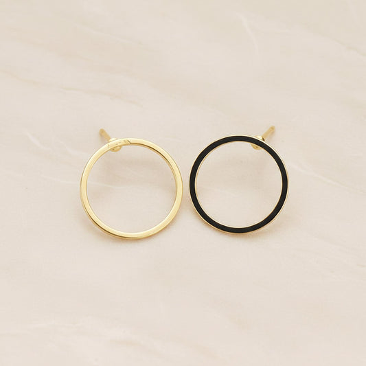 Simple Line Round Ear Post, 2 Pc (ER.446)