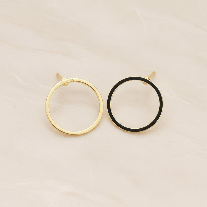 Simple Line Round Ear Post, 2 Pc (ER.446)
