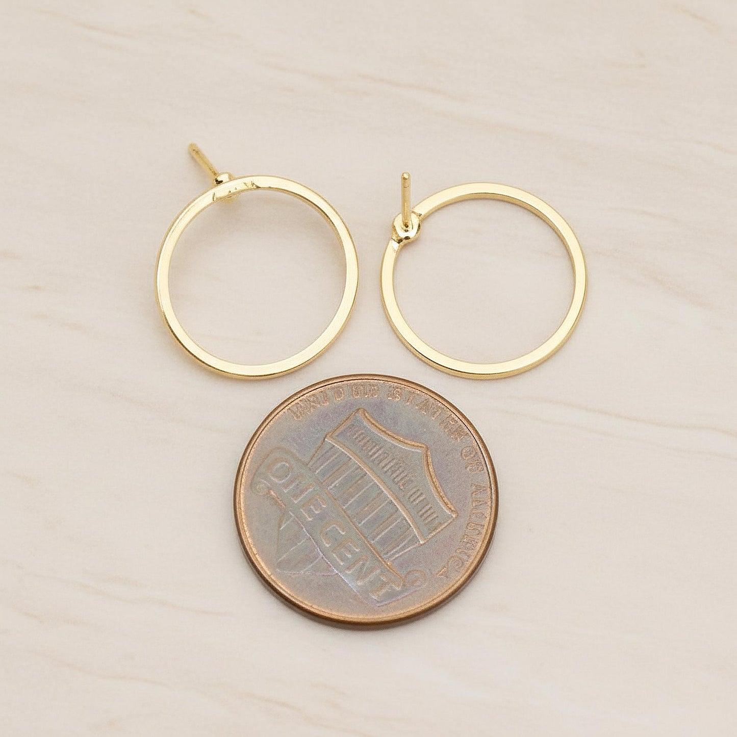 Simple Line Round Ear Post, 2 Pc (ER.446)