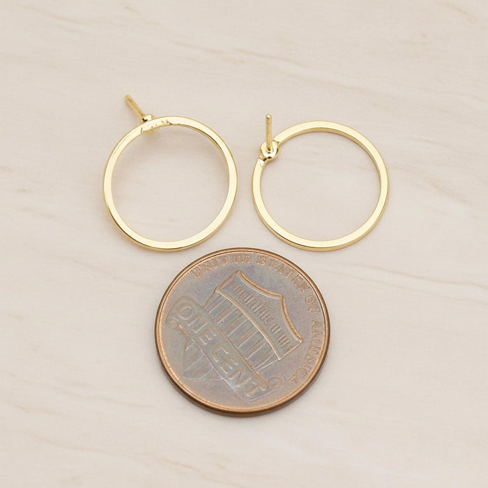 Simple Line Round Ear Post, 2 Pc (ER.446)