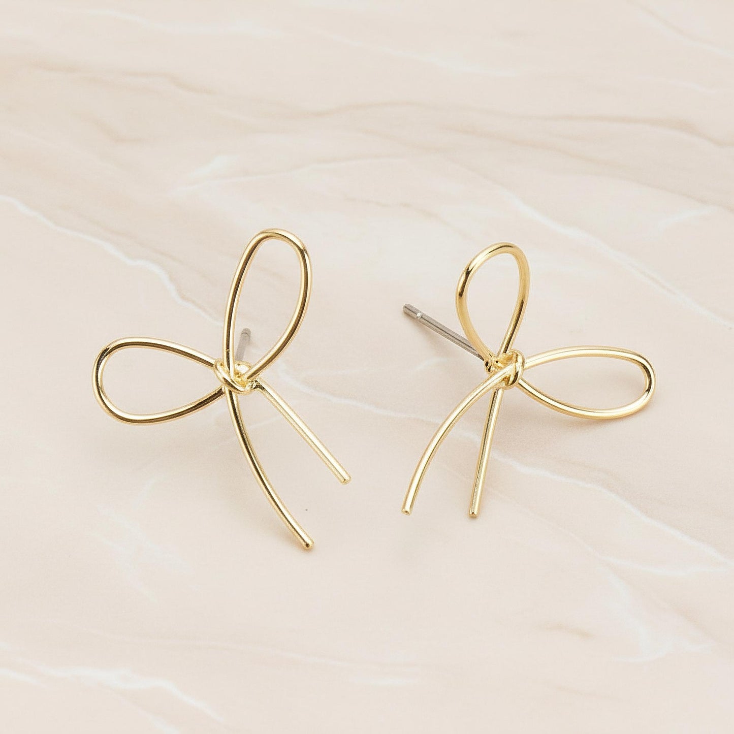 Simple Line Ribbon Ear Post, 2 Pc (ER.445)
