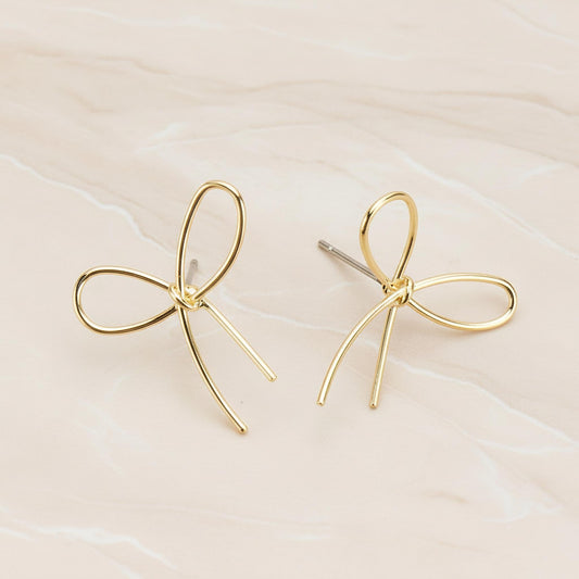 Simple Line Ribbon Ear Post, 2 Pc (ER.445)