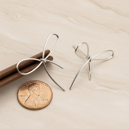 Simple Line Ribbon Ear Post, 2 Pc (ER.445)