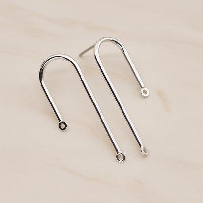 Unbalanced Curved Bar Ear Post, 2 Pc (ER.466)