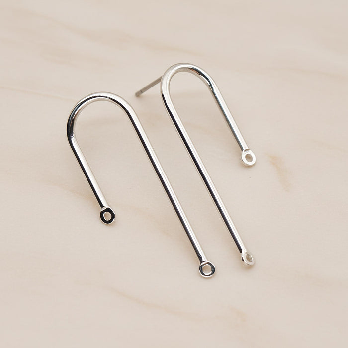 Unbalanced Curved Bar Ear Post, 2 Pc (ER.466)
