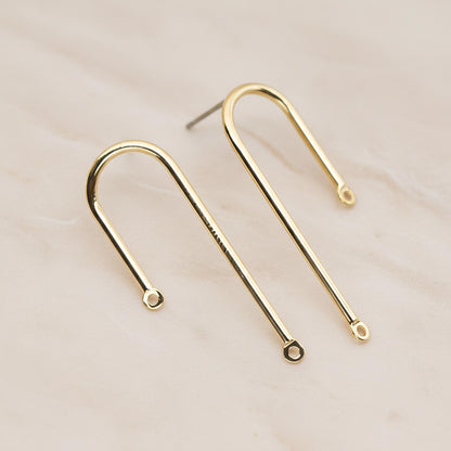 Unbalanced Curved Bar Ear Post, 2 Pc (ER.466)