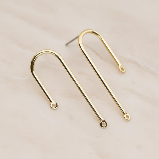 Unbalanced Curved Bar Ear Post, 2 Pc (ER.466)