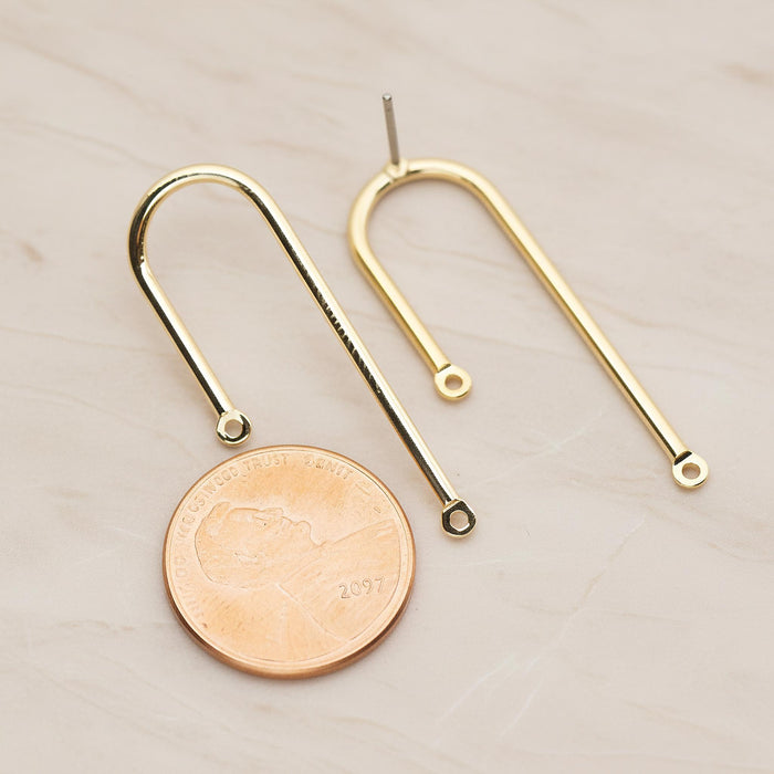 Unbalanced Curved Bar Ear Post, 2 Pc (ER.466)