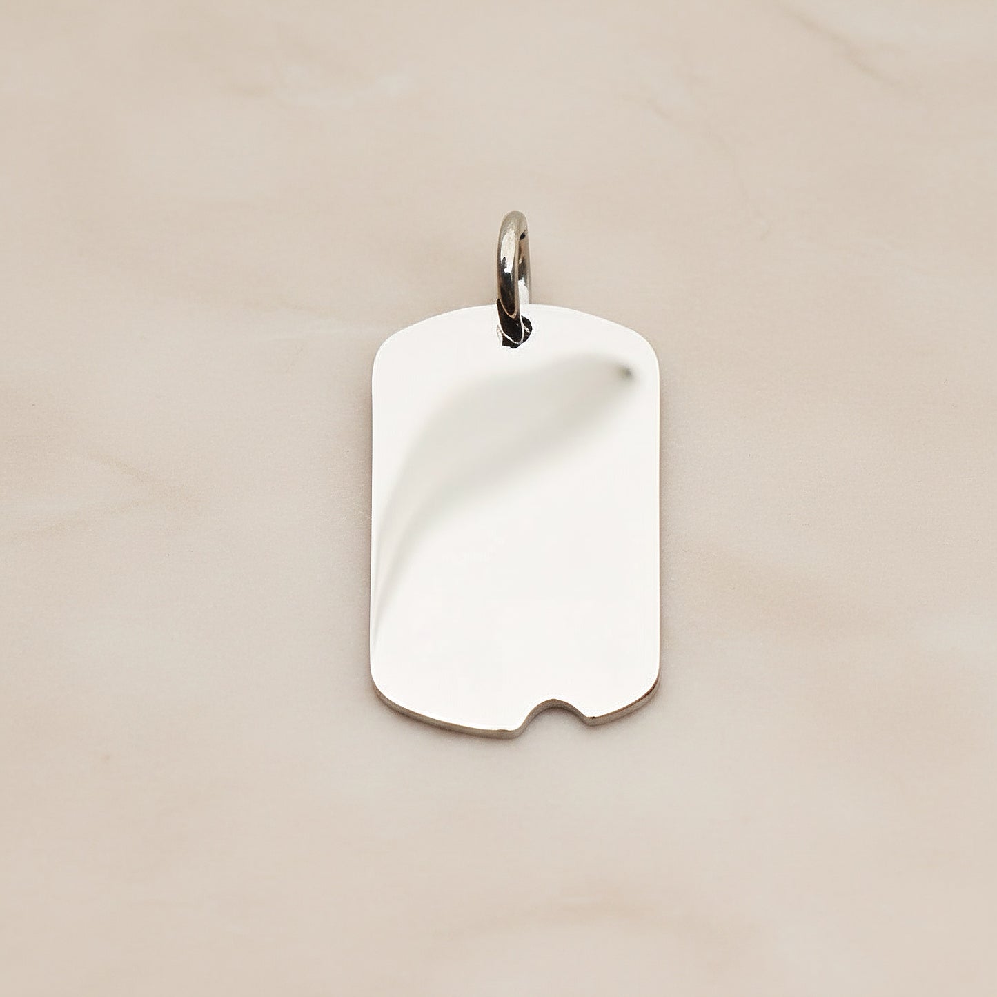 Dog Tag Rectangle Surgical Steel 15 x 23 mm Pendant, 1 Pc - Silver NO ENGRAVING (SG.001)