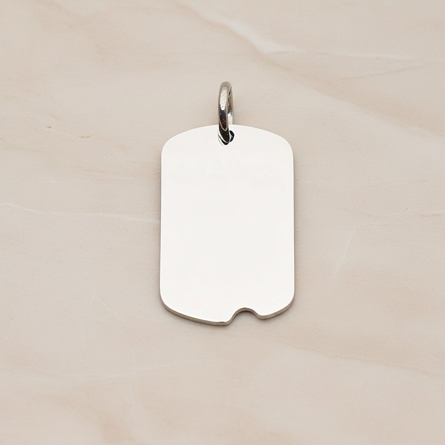 Dog Tag Rectangle Surgical Steel 15 x 23 mm Pendant, 1 Pc - detail view 1 (SG.001)