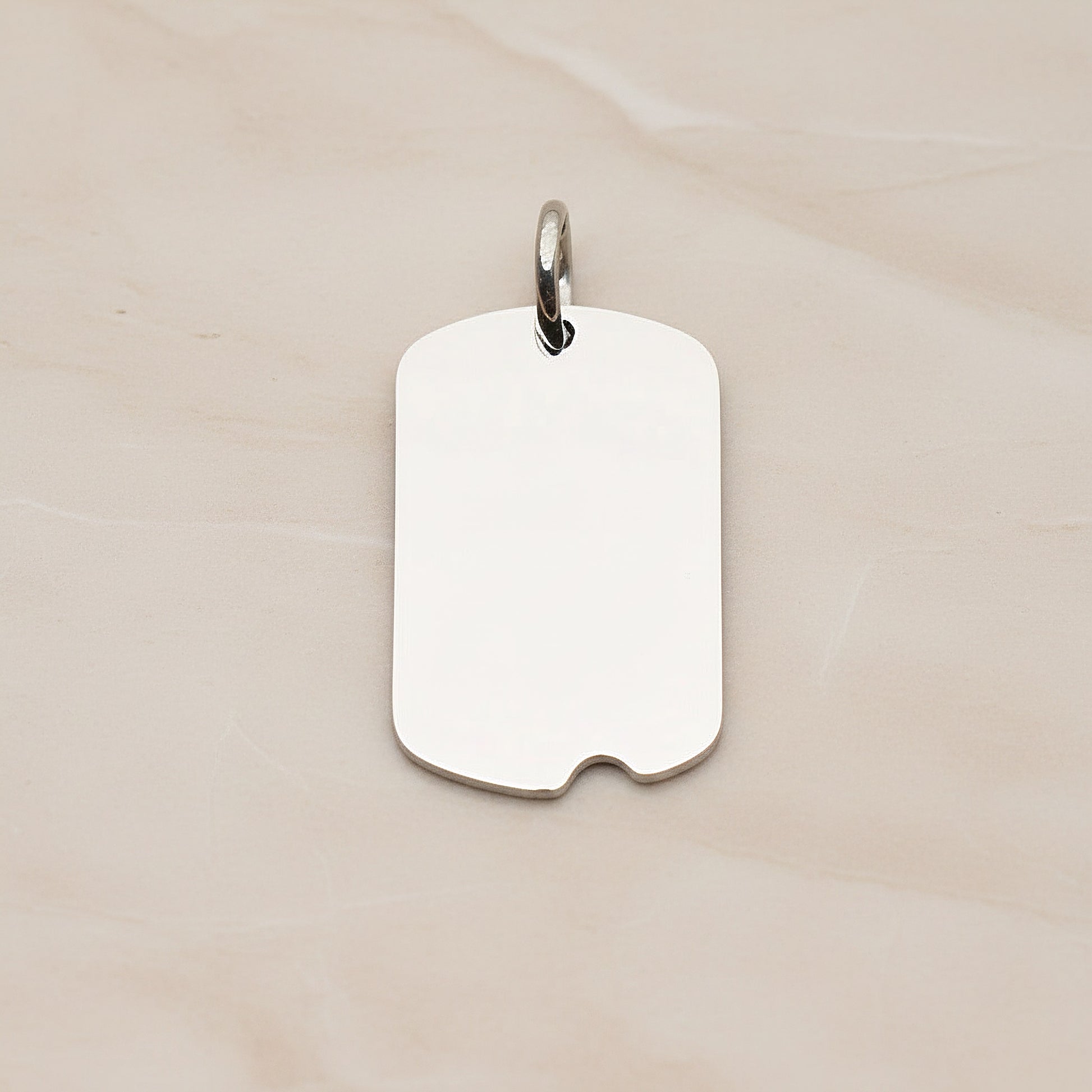 Dog Tag Rectangle Surgical Steel 15 x 23 mm Pendant, 1 Pc - detail view 1 (SG.001)