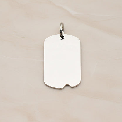 Dog Tag Rectangle Surgical Steel 15 x 23 mm Pendant, 1 Pc - detail view 1 (SG.001)