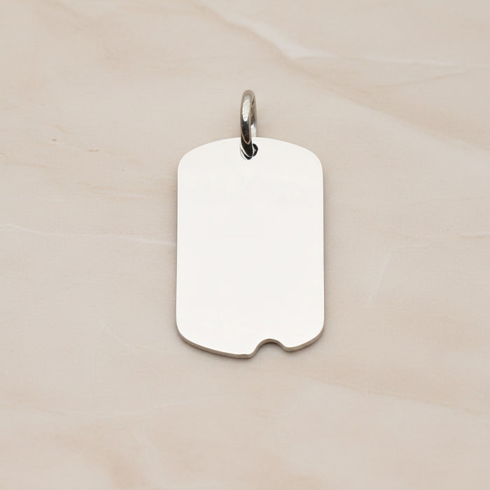 Dog Tag Rectangle Surgical Steel 15 x 23 mm Pendant, 1 Pc - detail view 1 (SG.001)