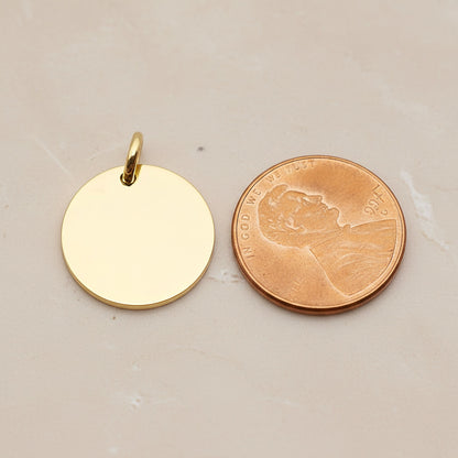 Round Surgical Steel 16mm Pendant, 2 Pc - detail view 1 (SG.013)