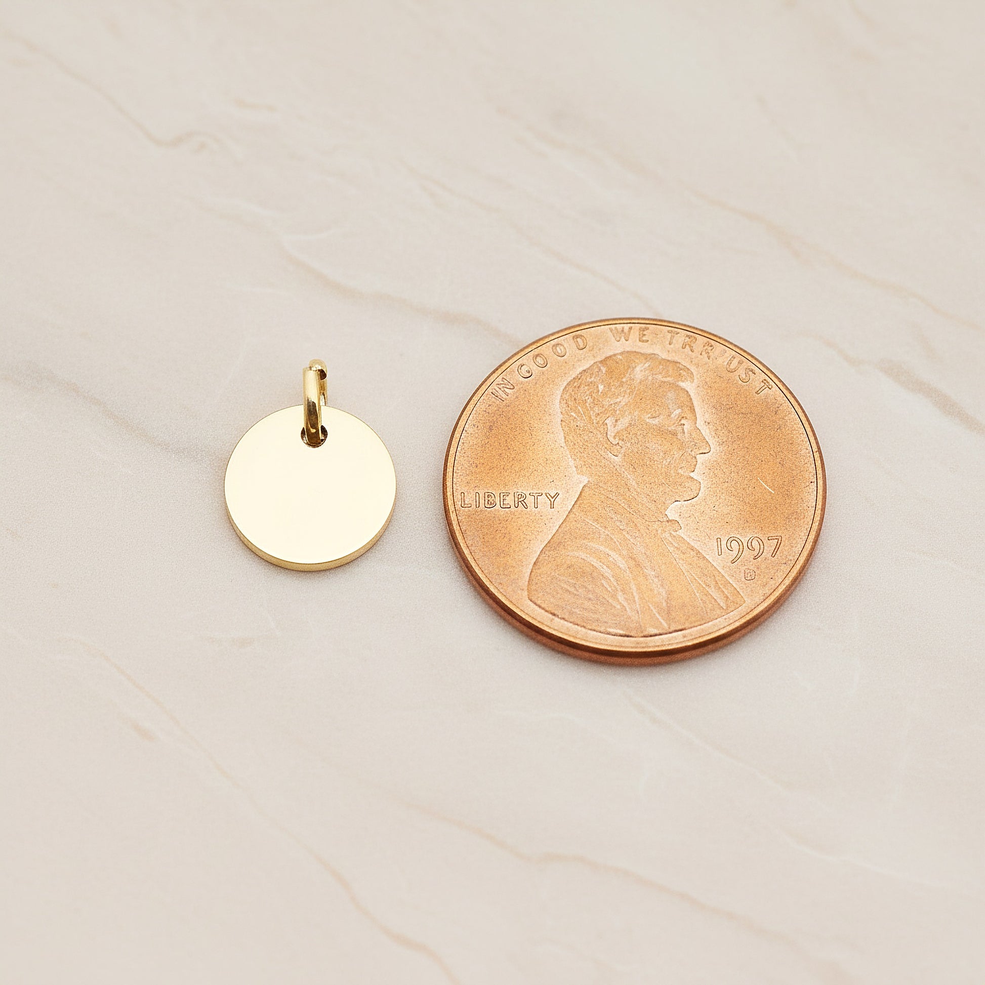 Round Surgical Steel 8mm Pendant, 2 Pc - detail view 1 (SG.010)
