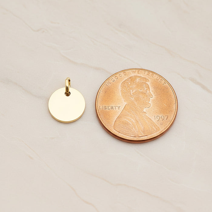 Round Surgical Steel 8mm Pendant, 2 Pc - detail view 1 (SG.010)