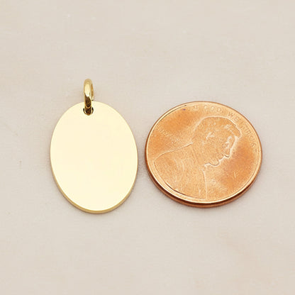 Oval Surgical Steel 16 x 19mm Pendant, 2 Pc - detail view 1 (SG.009)