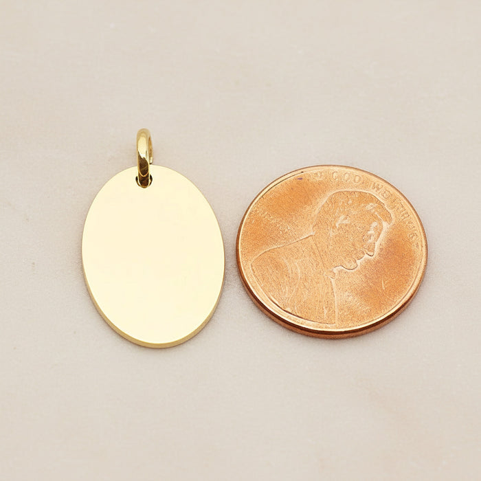 Oval Surgical Steel 16 x 19mm Pendant, 2 Pc - detail view 1 (SG.009)