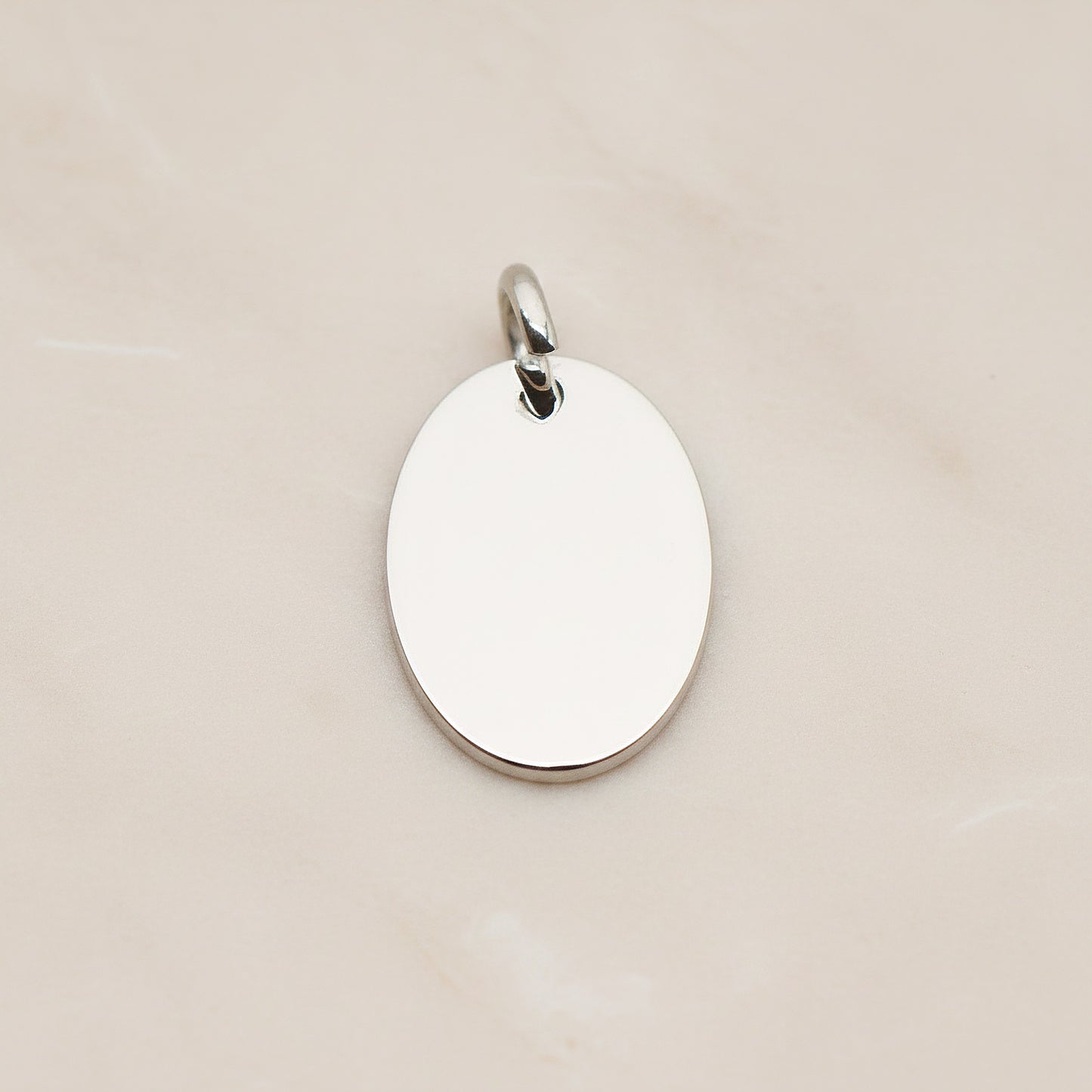 Oval Surgical Steel 12 x 16mm Pendant, 2 Pc - Silver NO ENGRAVING (SG.008)