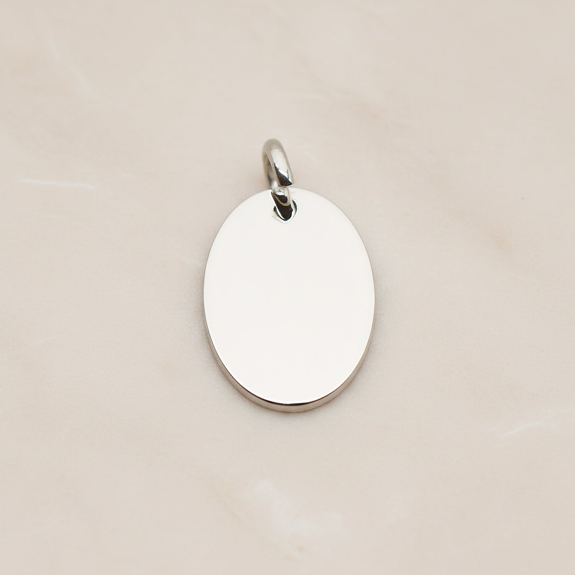 Oval Surgical Steel 12 x 16mm Pendant, 2 Pc - Silver NO ENGRAVING (SG.008)