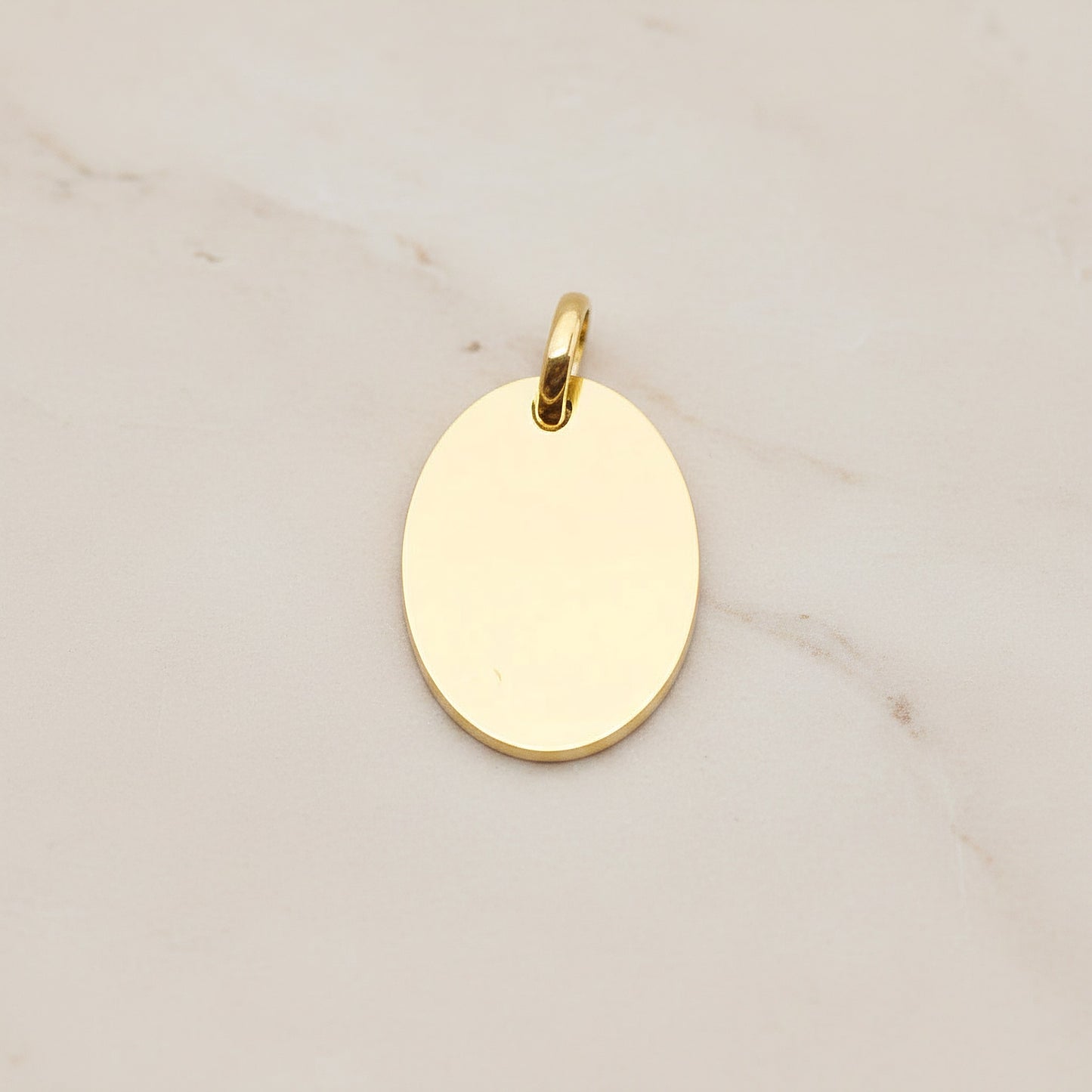 Oval Surgical Steel 12 x 16mm Pendant, 2 Pc - Gold NO ENGRAVING (SG.008)