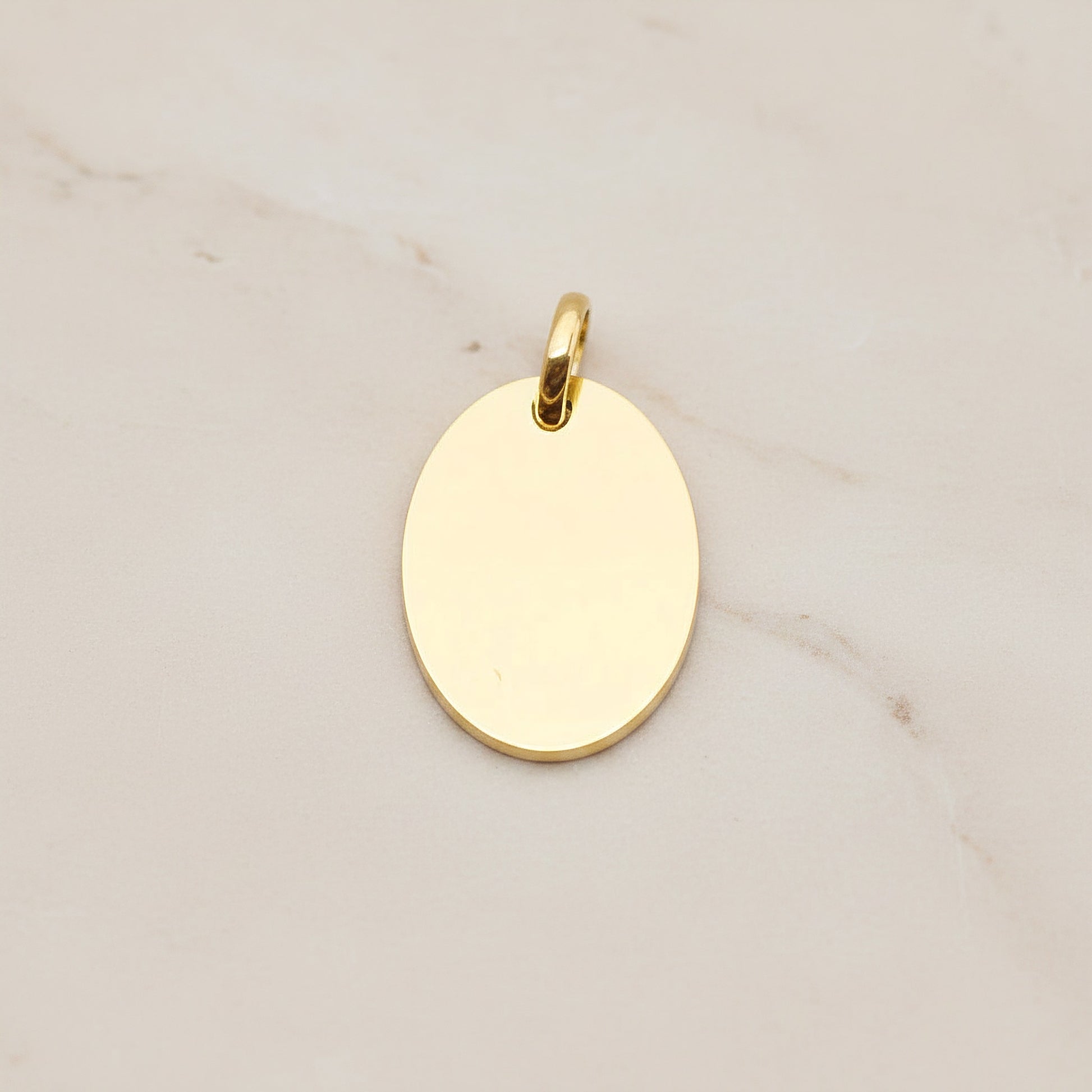 Oval Surgical Steel 12 x 16mm Pendant, 2 Pc - Gold NO ENGRAVING (SG.008)